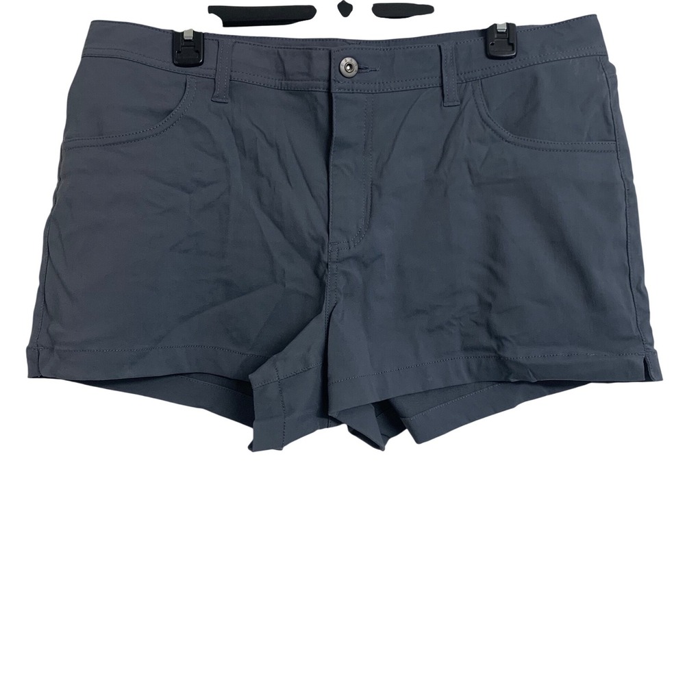 Prana Halle Short II Charcoal Gray Mid Rise Hiking Outdoor Shorts Size 12